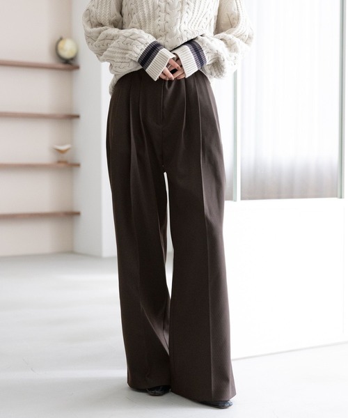 RAGEBLUE（レイジブルー）の「グランパ3タックワイドスラックス（スラックス・レディース・ダークブラウン/ブラック系・MEDIUM/LARGE）」の13枚目の写真