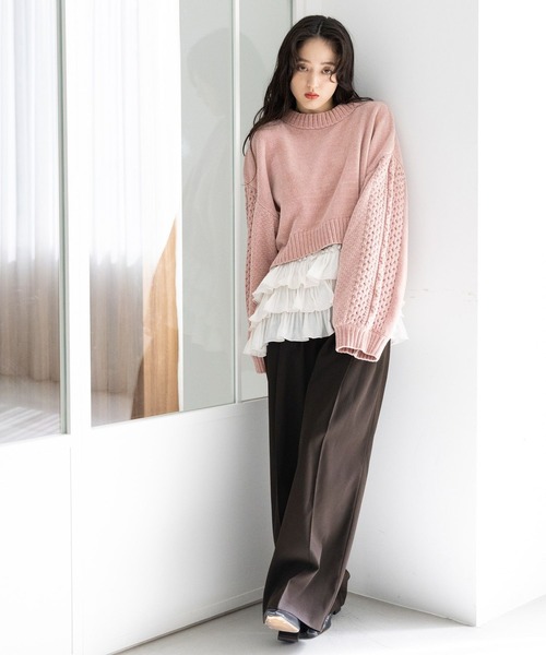 RAGEBLUE（レイジブルー）の「グランパ3タックワイドスラックス（スラックス・レディース・ダークブラウン/ブラック系・MEDIUM/LARGE）」の14枚目の写真