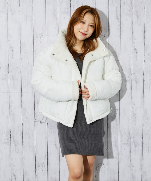 セール】《2WAYリバーシブル》レディース ボア×中綿ブルゾン あったか