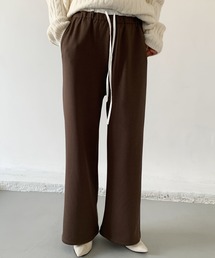 【選べる丈感】裏起毛ダブルウエストワイドパンツ