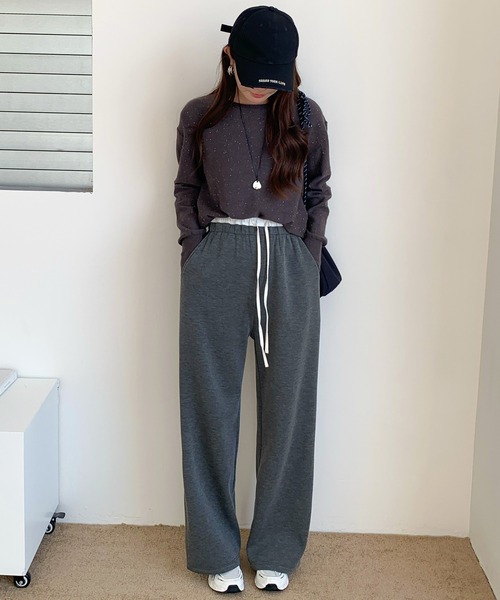 by LEGNA(バイレグナ)の「【選べる丈感】裏起毛ダブルウエストワイドパンツ(その他パンツ・レディース・ダークブラウン/ダークグレー/チャコール/ブラック/杢グレー・M-Regular/L-Regular/XL-Regular/M-Short/L-Short/XL-Short/M-Long/L-Long)」の19枚目の写真