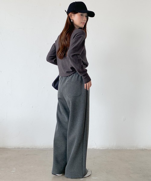 セール】【選べる丈感】裏起毛ダブルウエストワイドパンツ（その他