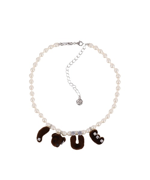 YVMIN(イヴミン)の「LOVE BEAR PEARL NECKLACE(ネックレス・メンズ・ブラウン・OS)」の1枚目の写真