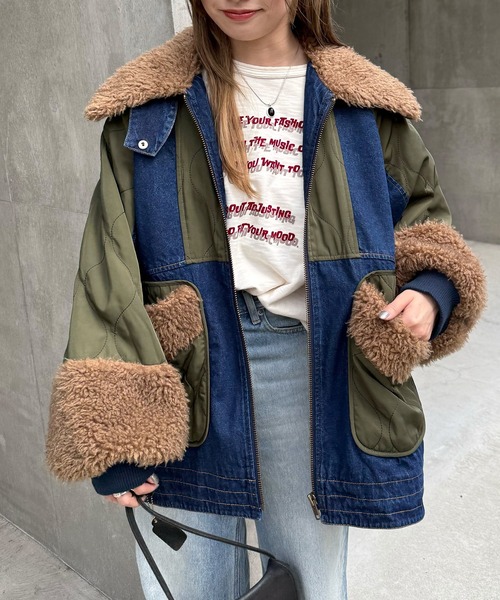 セール】ボアキルト2WAYジャケット（デニムジャケット）｜DOUBLE NAME