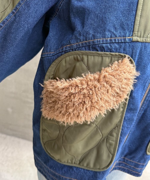 DOUBLE NAME（ダブルネーム）の「ボアキルト2WAYジャケット（デニムジャケット・レディース・インディゴブルー/ブラック系・FREE）」の18枚目の写真