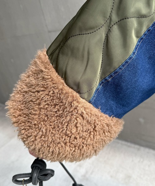 DOUBLE NAME（ダブルネーム）の「ボアキルト2WAYジャケット（デニムジャケット・レディース・インディゴブルー/ブラック系・FREE）」の14枚目の写真