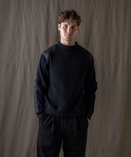 LAVENHAM(ラベンハム)の「【 日本製・ワッフルシャツ 】Jackman X Lavenham Waffle Armored Midneck Mens / ジャックマン ワッフル アーマード ミッドネック メンズ(スウェット・メンズ・ダークブラック/ダークネイビー/グレー・M/XXL/S/XL)」の2枚目の写真
