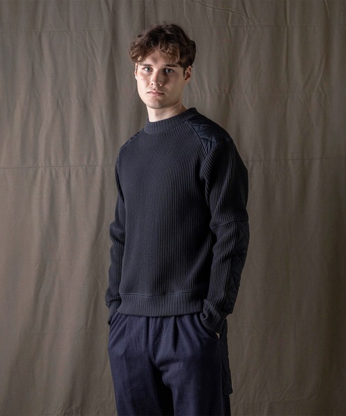 LAVENHAM(ラベンハム)の「【 日本製・ワッフルシャツ 】Jackman X Lavenham Waffle Armored Midneck Mens / ジャックマン ワッフル アーマード ミッドネック メンズ(スウェット・メンズ・ダークブラック/ダークネイビー/グレー・M/XXL/S/XL)」の3枚目の写真