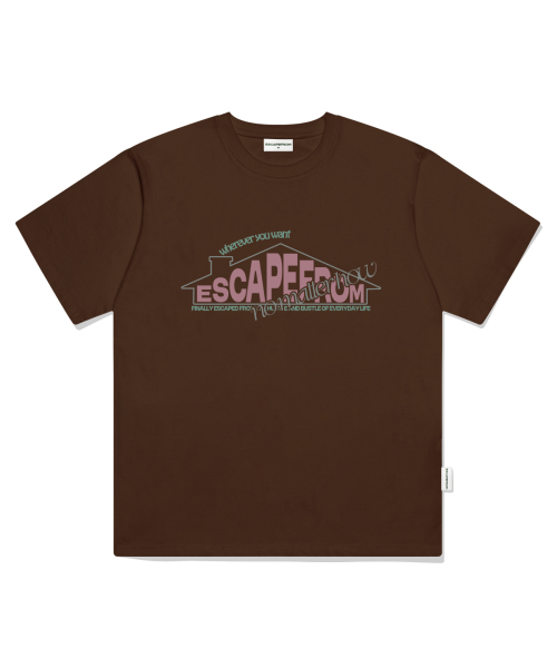 ESCAPEFROM（エスケープフロム）の「チムニホームプリントオーバーサイズ半袖Tシャツブラウン（Tシャツ/カットソー・レディース・その他・SMALL/MEDIUM/LARGE）」の2枚目の写真
