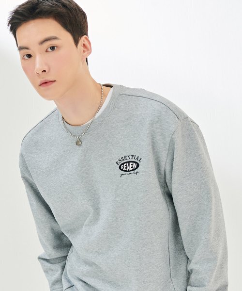 CHASECULT（チェイスカルト）の「共用エッセンシャルマンツーマンTシャツ-DAZU5101B0B（スウェット・メンズ・ライトグレー・100/105/110/90/95）」の6枚目の写真
