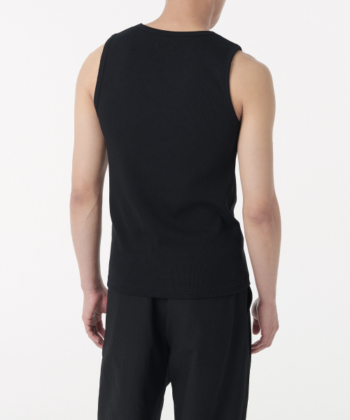 MUSINSA STANDARD（ムシンサスタンダード）の「エッセンシャルタンクトップ [ブラック]（Tシャツ/カットソー・メンズ・その他・XX-LARGE/XXX-LARGE/LARGE/MEDIUM/SMALL/X-LARGE）」の3枚目の写真