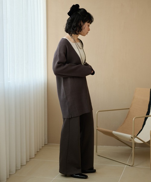 LAULEN(ローレン)の「deep v neck rib knit /ディープVネックリブニット(ニット/セーター・レディース・ブラック/グレー・FREE)」の16枚目の写真