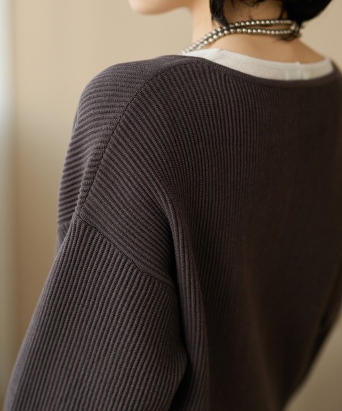 LAULEN(ローレン)の「deep v neck rib knit /ディープVネックリブニット(ニット/セーター・レディース・ブラック/グレー・FREE)」の20枚目の写真