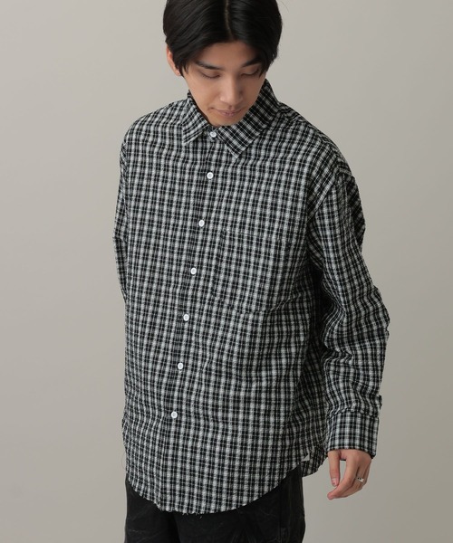 LAND MUSEUM(ランドミュージアム)の「LAND MUSEUM/パターンチェックシャツ(シャツ/ブラウス・メンズ・ブラック/ネイビー・MEDIUM/LARGE)」の9枚目の写真