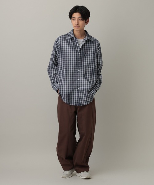 LAND MUSEUM(ランドミュージアム)の「LAND MUSEUM/パターンチェックシャツ(シャツ/ブラウス・メンズ・ブラック/ネイビー・MEDIUM/LARGE)」の3枚目の写真