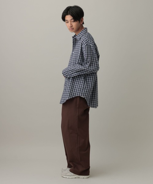 LAND MUSEUM(ランドミュージアム)の「LAND MUSEUM/パターンチェックシャツ(シャツ/ブラウス・メンズ・ブラック/ネイビー・MEDIUM/LARGE)」の4枚目の写真