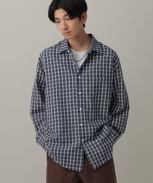 LAND MUSEUM(ランドミュージアム)の「LAND MUSEUM/パターンチェックシャツ(シャツ/ブラウス・メンズ・ブラック/ネイビー・MEDIUM/LARGE)」の5枚目の写真
