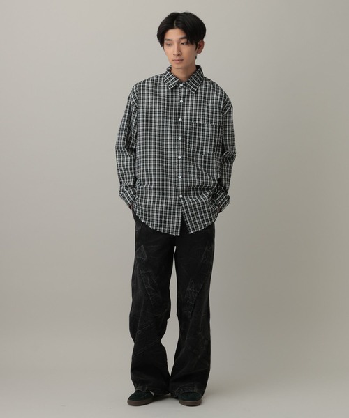 LAND MUSEUM(ランドミュージアム)の「LAND MUSEUM/パターンチェックシャツ(シャツ/ブラウス・メンズ・ブラック/ネイビー・MEDIUM/LARGE)」の7枚目の写真