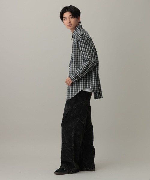 LAND MUSEUM(ランドミュージアム)の「LAND MUSEUM/パターンチェックシャツ(シャツ/ブラウス・メンズ・ブラック/ネイビー・MEDIUM/LARGE)」の8枚目の写真
