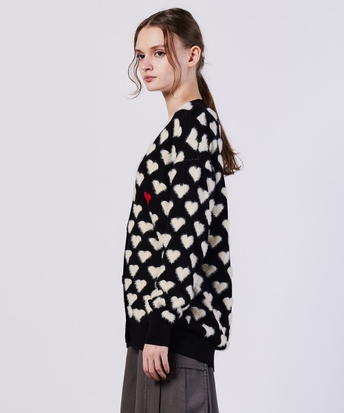 DOUBLE STANDARD CLOTHING（ダブルスタンダードクロージング）の「ハートシャギーモールカーディガン（カーディガン/ボレロ・レディース・ブラック・FREE）」の3枚目の写真