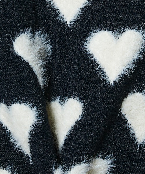 DOUBLE STANDARD CLOTHING（ダブルスタンダードクロージング）の「ハートシャギーモールカーディガン（カーディガン/ボレロ・レディース・ブラック・FREE）」の10枚目の写真