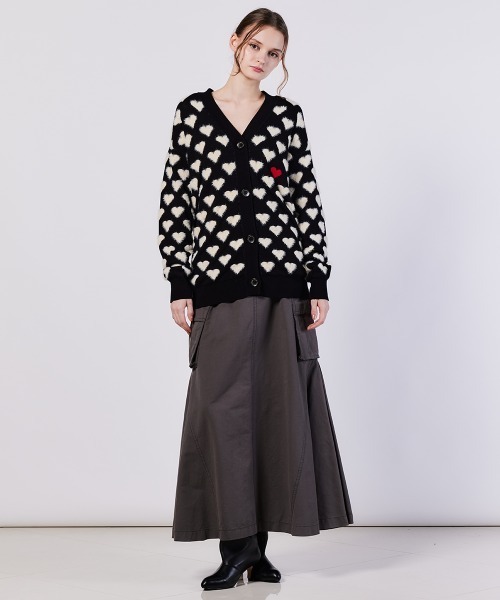 DOUBLE STANDARD CLOTHING（ダブルスタンダードクロージング）の「ハートシャギーモールカーディガン（カーディガン/ボレロ・レディース・ブラック・FREE）」の11枚目の写真