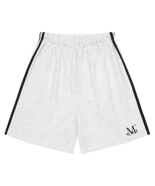 MUCENT(ムセント)の「ビバサイドトラックラインスウェットハーフパンツ(4カラー)(その他パンツ・レディース・グレー/ミックスグレー/ブラック/バーガンディー・S/L)」の3枚目の写真