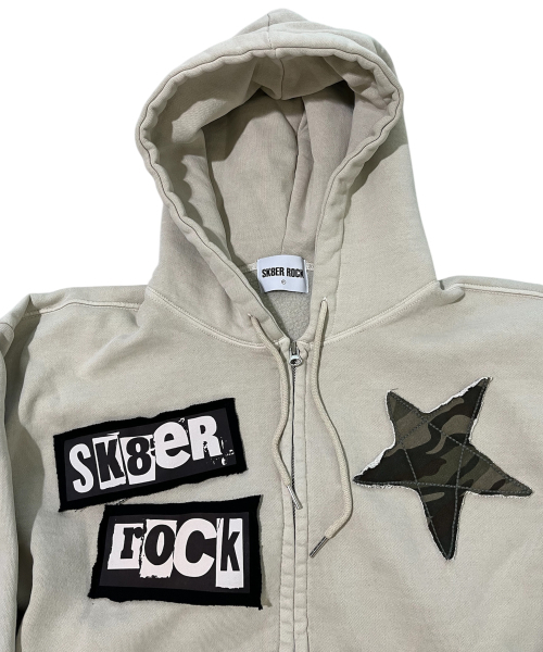 起毛)ロックスター ピグメント ナッピング フードジップアップ