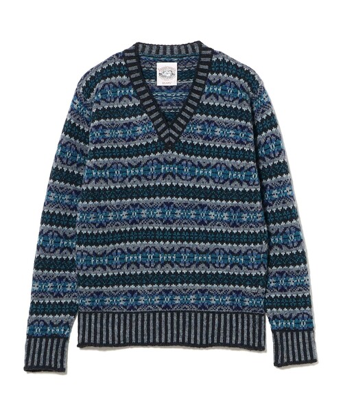 セール】【別注】Jamieson's / Fairisle Deep V-Neck Sweater（ニット