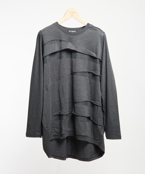 GOMME HOMME(ゴムオム)の「コクーンパネルT(Tシャツ/カットソー・メンズ・チャコールグレー/ブラック・MEDIUM)」の2枚目の写真