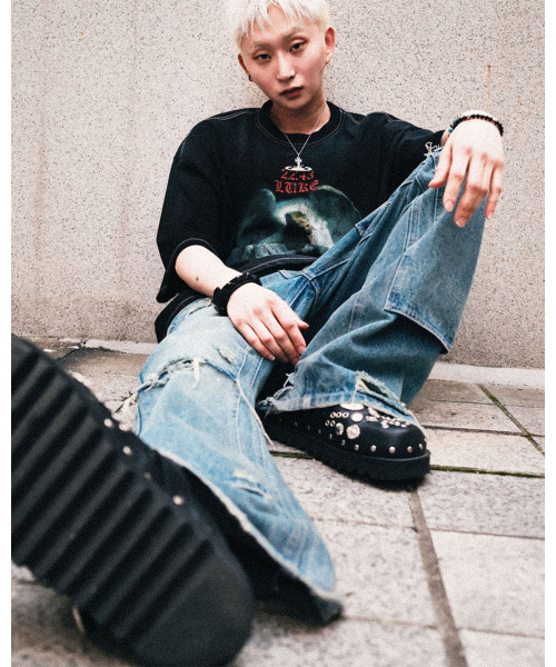 SCHISM INDUCING(スキズムインデューシング)の「LUKE T SHIRT_BLACK(Tシャツ/カットソー・レディース・その他・MEDIUM/LARGE/X-LARGE)」の3枚目の写真