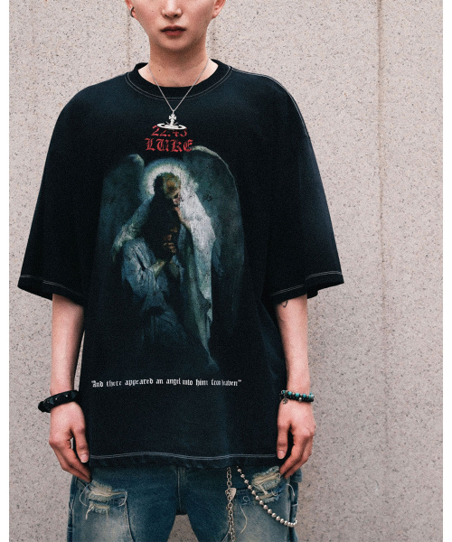 SCHISM INDUCING(スキズムインデューシング)の「LUKE T SHIRT_BLACK(Tシャツ/カットソー・レディース・その他・MEDIUM/LARGE/X-LARGE)」の2枚目の写真