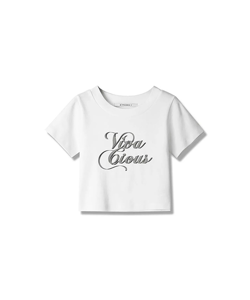 Vivacious(ビバシャス)の「Vivadoll Crop T-shirt - 3COL(Tシャツ/カットソー・レディース・ブラック/ホワイト/チャコール・MEDIUM/SMALL)」の2枚目の写真