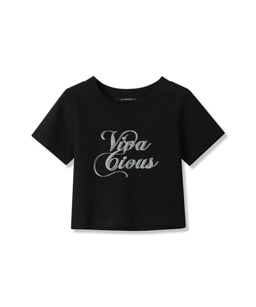 Vivacious(ビバシャス)の「Vivadoll Crop T-shirt - 3COL(Tシャツ/カットソー・レディース・ブラック/ホワイト/チャコール・MEDIUM/SMALL)」の6枚目の写真