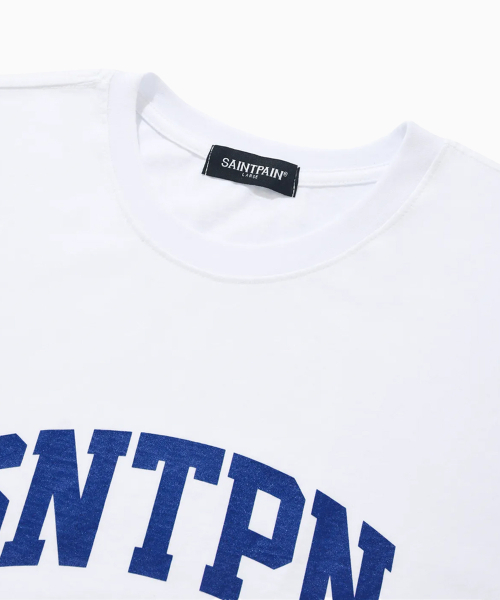 SAINTPAIN(セイントペイン)の「SP SNTPN ロゴTシャツ-ホワイトブルー(Tシャツ/カットソー・メンズ・その他・LARGE/X-LARGE/SMALL/MEDIUM)」の6枚目の写真