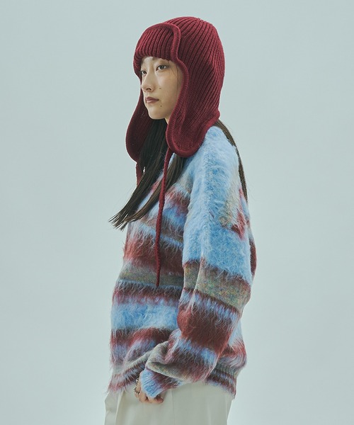 ROSE BUD（ローズバッド）の「STRIPE KNIT TOP（ニット/セーター・レディース・イエロー/グリーン/ブルー・ONE SIZE）」の7枚目の写真