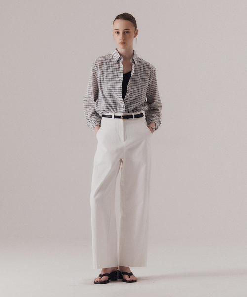 Structure cotton chino pants (WHITE)
