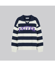 Friver over collar stripe knit [FRFA03NT03]_2color