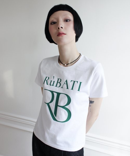 RUBATI（ルバティ）の「R.B Logo Tshirt (WHITE-GREEN)（Tシャツ/カットソー・レディース・その他・size2/size1）」の3枚目の写真