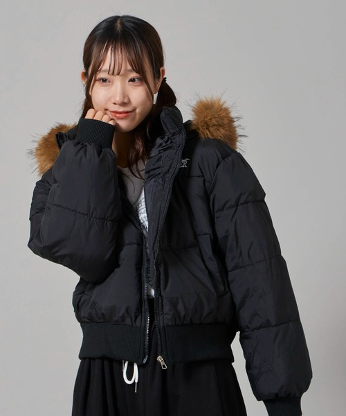 Chick（チック）の「Short-Length Quilted N-2B Jacket / ショート丈 中綿入り N-2B風ジャケット（ダウンジャケット/コート・レディース・ブラック・FREE）」の2枚目の写真