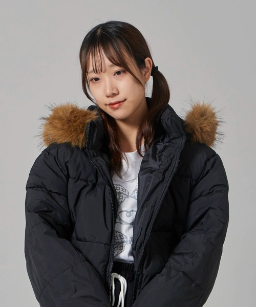 Chick（チック）の「Short-Length Quilted N-2B Jacket / ショート丈 中綿入り N-2B風ジャケット（ダウンジャケット/コート・レディース・ブラック・FREE）」の20枚目の写真