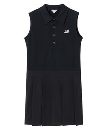 MAYOL（マイヨール）の「ロゴ刺繍プリーツワンピース_ブラック（ワンピース）」