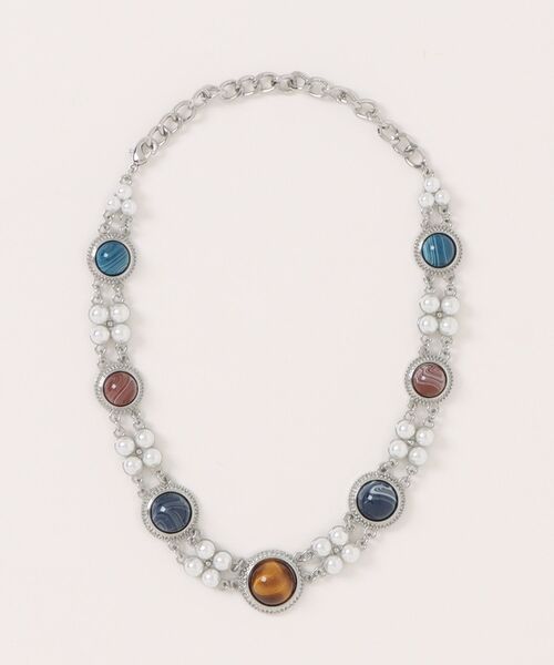 IMARI（イマリ）の「【 IMARI / イマリ 】 ヴィンテージライク ストーン デザイン チョーカー（ネックレス・レディース・シルバー/ゴールド・FREE）」の7枚目の写真