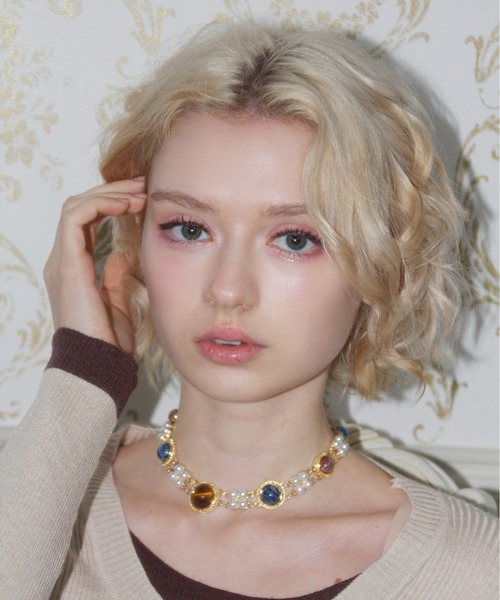 IMARI（イマリ）の「【 IMARI / イマリ 】 ヴィンテージライク ストーン デザイン チョーカー（ネックレス・レディース・シルバー/ゴールド・FREE）」の3枚目の写真