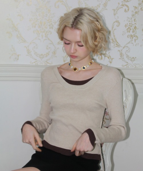 IMARI（イマリ）の「【 IMARI / イマリ 】 ヴィンテージライク ストーン デザイン チョーカー（ネックレス・レディース・シルバー/ゴールド・FREE）」の4枚目の写真