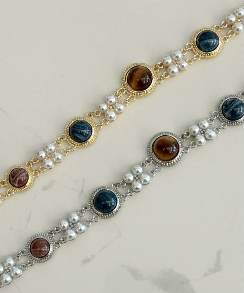 IMARI（イマリ）の「【 IMARI / イマリ 】 ヴィンテージライク ストーン デザイン チョーカー（ネックレス・レディース・シルバー/ゴールド・FREE）」の12枚目の写真