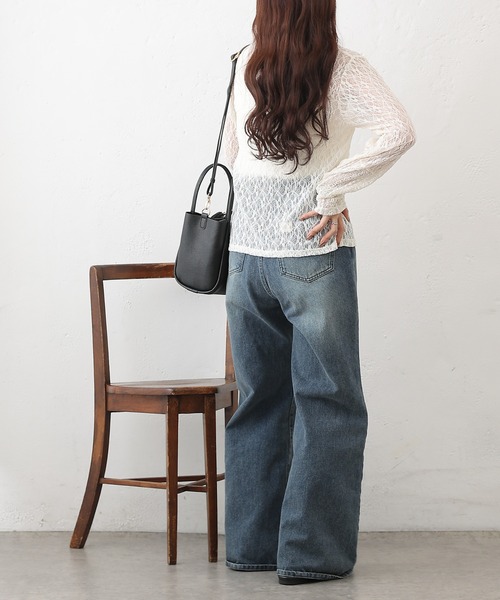 COLONY 2139（コロニートゥーワンスリーナイン）の「レース切替フロントホックシャツカーデ（シャツ/ブラウス・レディース・ブラック/アイボリー・FREE）」の9枚目の写真