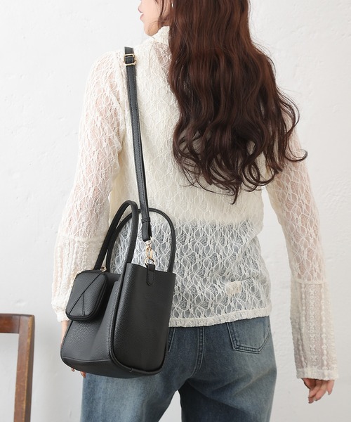 COLONY 2139（コロニートゥーワンスリーナイン）の「レース切替フロントホックシャツカーデ（シャツ/ブラウス・レディース・ブラック/アイボリー・FREE）」の5枚目の写真