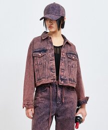 ワインデニムクロップトラッカージャケット