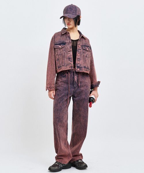 C WEAR BY THE GENIUS（シーウェアバイザジーニアス）の「ワインデニムクロップトラッカージャケット（デニムジャケット・レディース・その他・size1）」の5枚目の写真